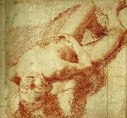 Annibale Carracci liggande naken yngling oil painting